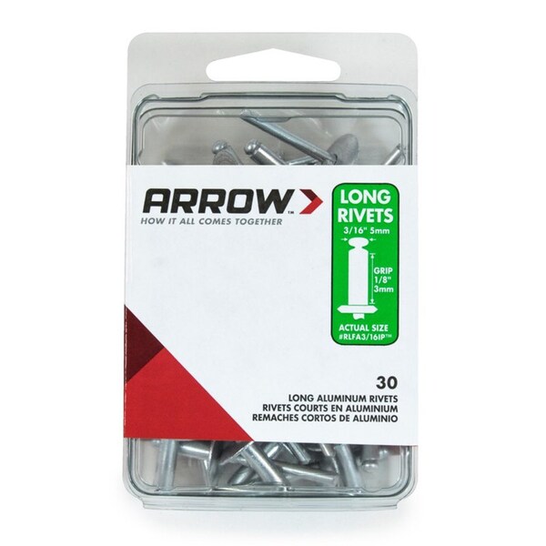 Arrow Fastener 3/16 in 1/2 in L, 30 PK RLFA3/16IP Zoro